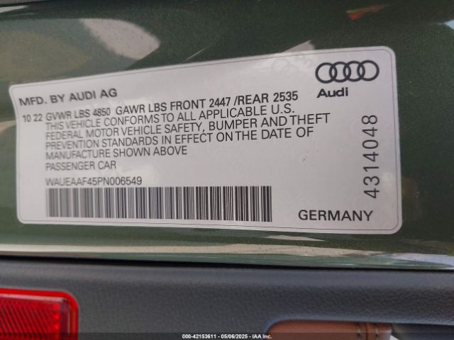 2023 AUDI A4 WAUEAAF45PN006549 Photo 8