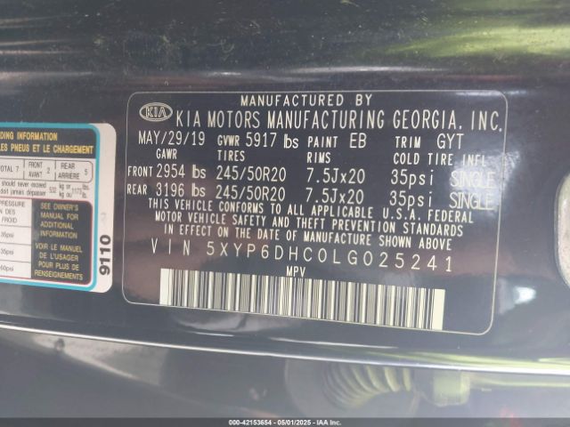 5XYP6DHC0LG025241 KIA Telluride S