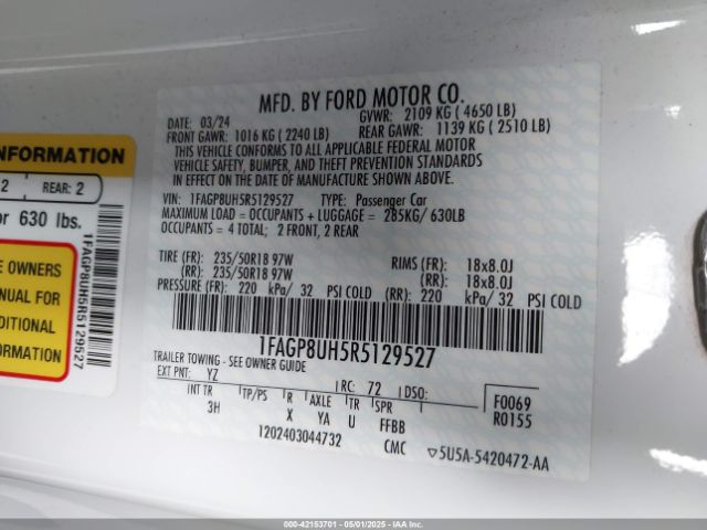 1FAGP8UH5R5129527 Ford Mustang Ecoboost Premium