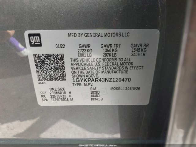 2022 CADILLAC XT6 1GYKPAR43NZ120470 Photo 8
