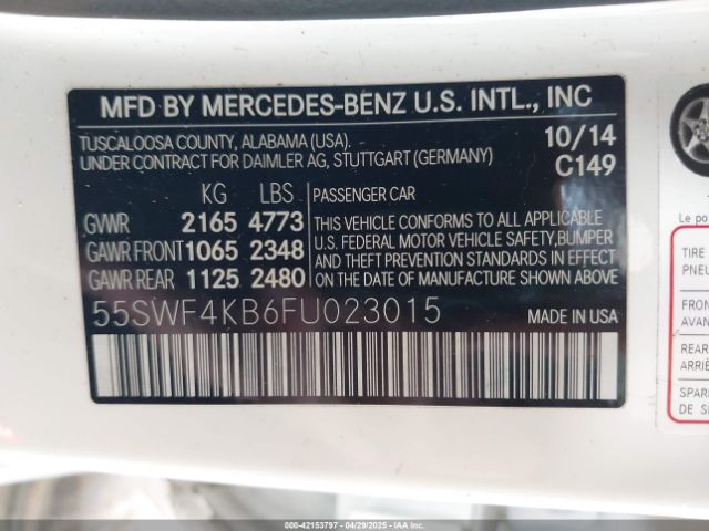 55SWF4KB6FU023015 Mercedes-Benz C 300 4matic/luxury 4matic/sport 4matic