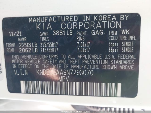 KNDEU2AA9N7293070 KIA SELTOS S