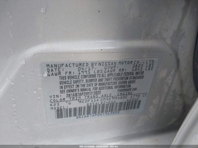 3N1AB7AP2HY313820 Nissan SENTRA SV