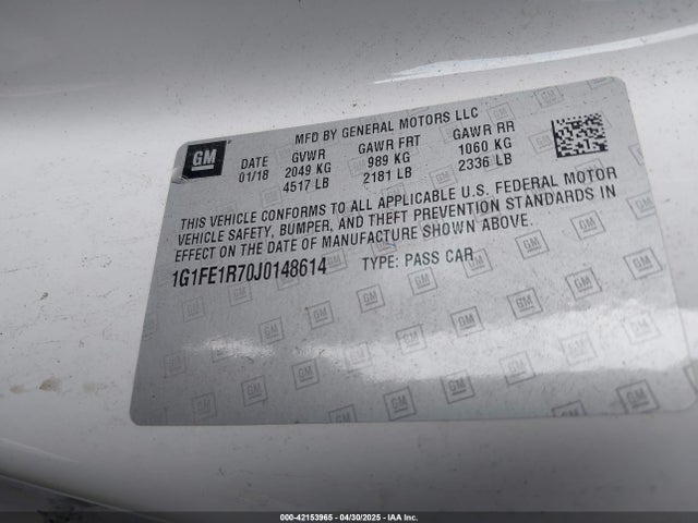 1G1FE1R70J0148614 Chevrolet Camaro 1ss