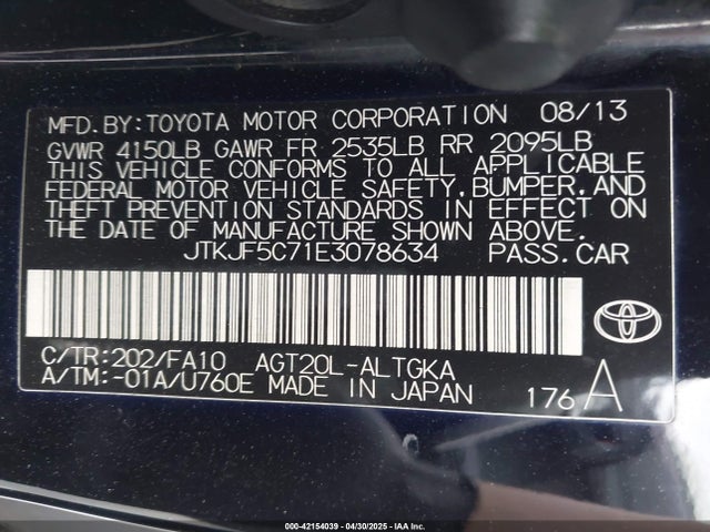 JTKJF5C71E3078634 Scion TC