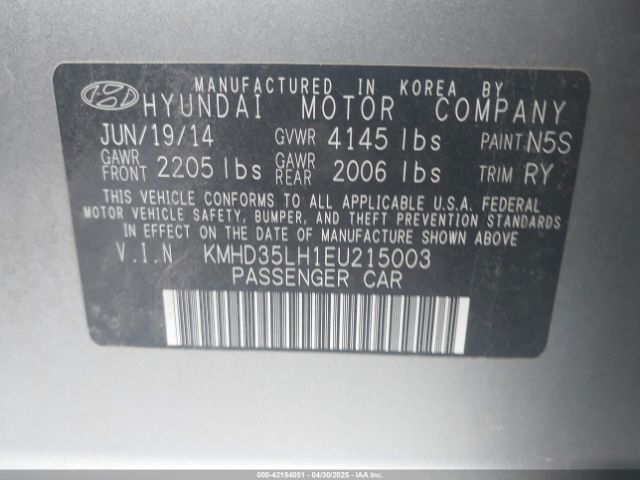 KMHD35LH1EU215003 Hyundai ELANTRA GT