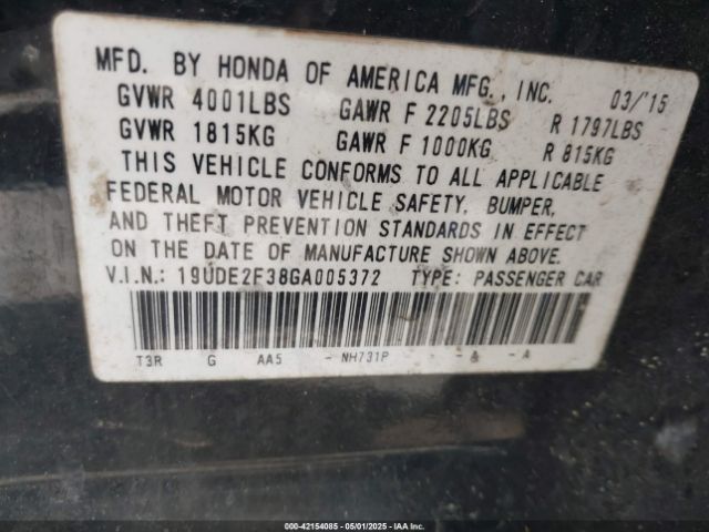 2016 ACURA ILX 19UDE2F38GA005372 Photo 8