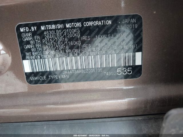 2020 MITSUBISHI ECLIPSE CROSS JA4AT3AA6LZ005735 Photo 8