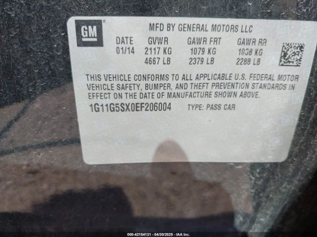 1G11G5SX0EF206004 Chevrolet Malibu 3lt