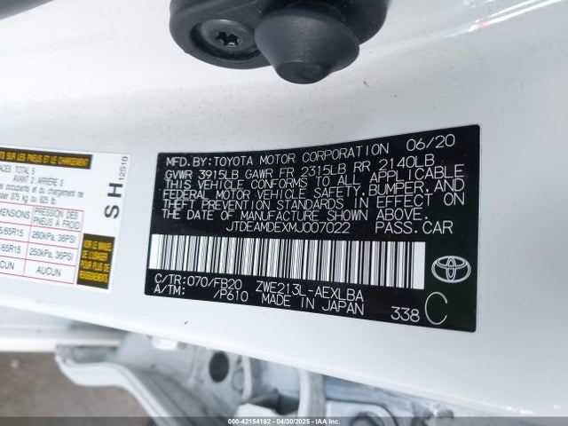 Toyota Corolla Hybrid Le 2021 JTDEAMDEXMJ007022 Image 9