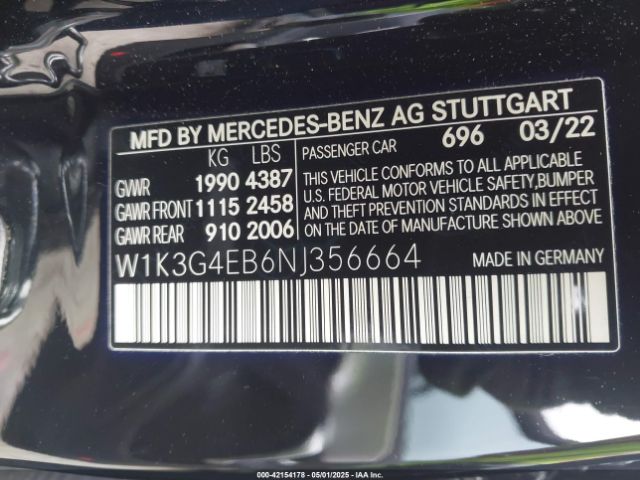 2022 MERCEDES-BENZ A 220 W1K3G4EB6NJ356664 Photo 8
