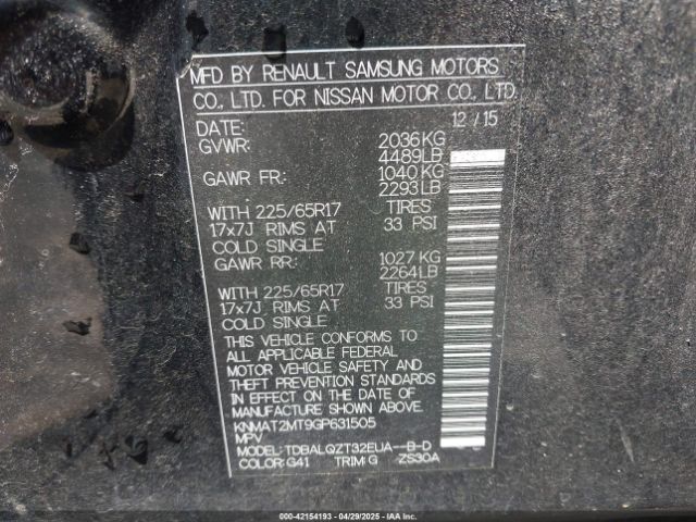 KNMAT2MT9GP631505 Nissan ROGUE SV