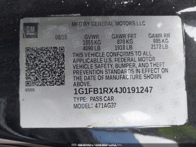 2018 CHEVROLET CAMARO 1G1FB1RX4J0191247 Photo 8