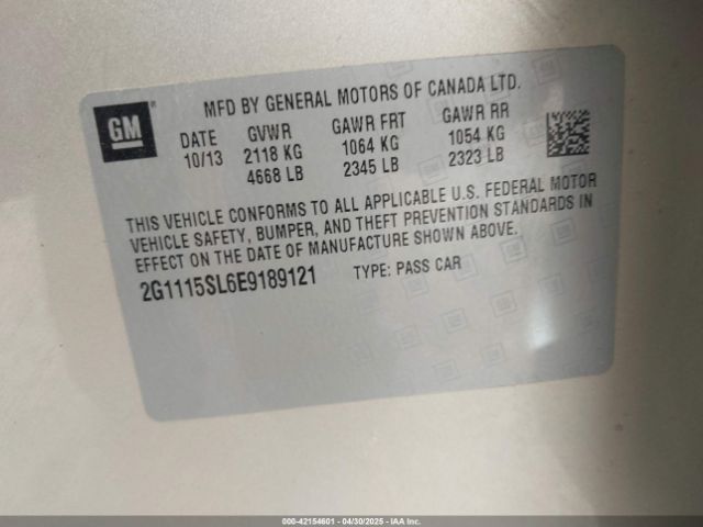 2G1115SL6E9189121 Chevrolet IMPALA 1LT