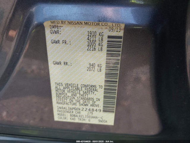 1N4AL3AP6EN224849 Nissan 2014