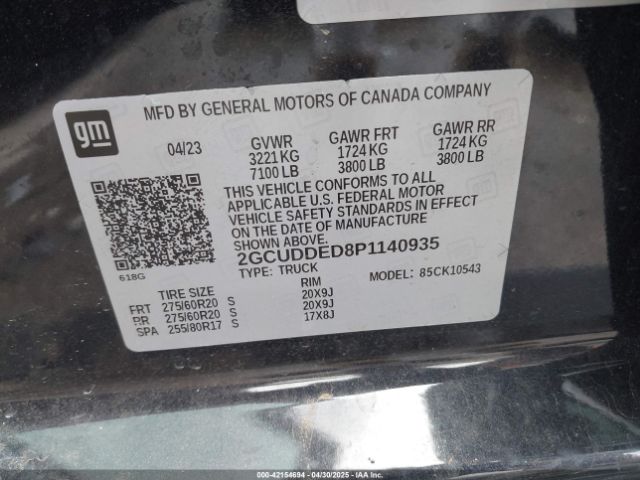 2GCUDDED8P1140935 Chevrolet Silverado 1500