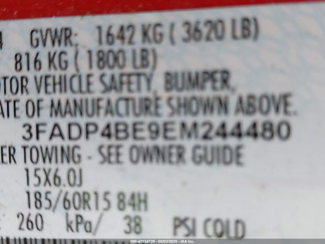 3FADP4BE9EM244480 Ford FIESTA SE