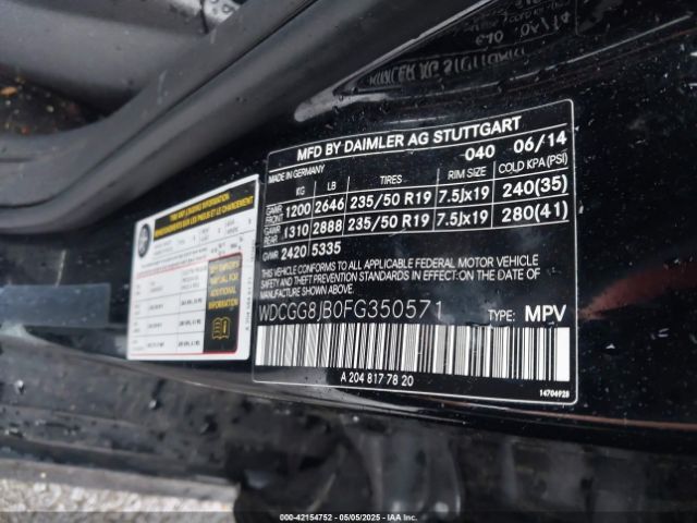 WDCGG8JB0FG350571 Mercedes-Benz Glk 350 4matic
