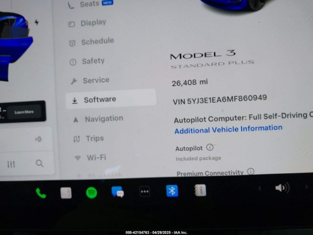 5YJ3E1EA6MF860949 Tesla Model 3 Standard Range Plus Rear-wheel Drive