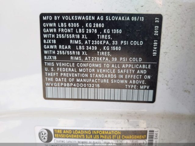 2013 VOLKSWAGEN TOUAREG WVGEP9BP4DD013215 Photo 8