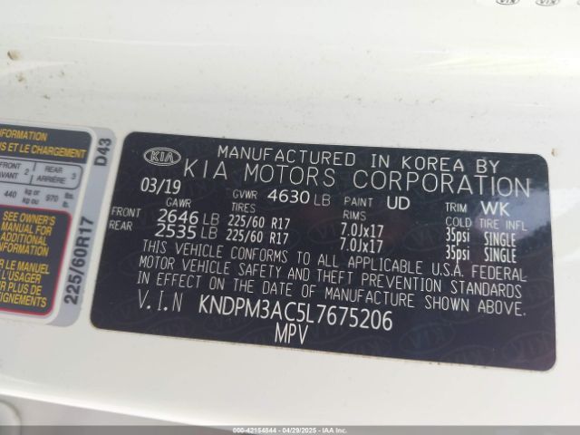 KNDPM3AC5L7675206 KIA Sportage Lx