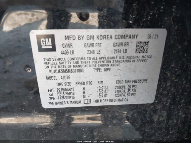2021 BUICK ENCORE KL4CJESM5MB371800 Photo 8