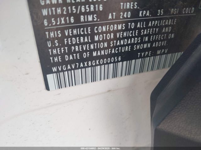 WVGAV7AX8GK000056 Volkswagen TIGUAN S