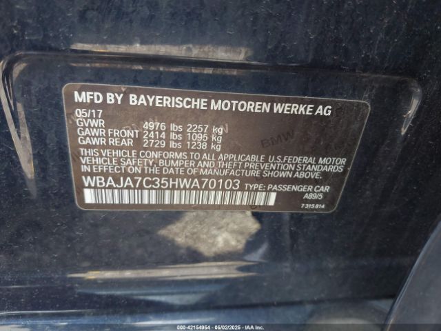 WBAJA7C35HWA70103 BMW 530i Xdrive