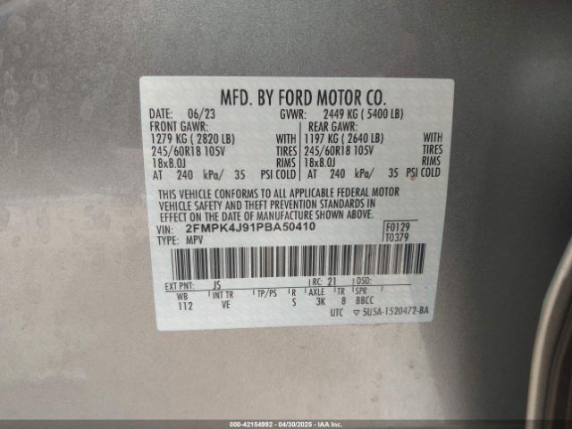 2023 FORD EDGE 2FMPK4J91PBA50410 Photo 8