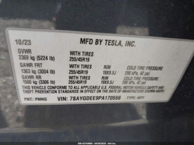 2023 TESLA MODEL Y 7SAYGDEE9PA170556 Photo 8