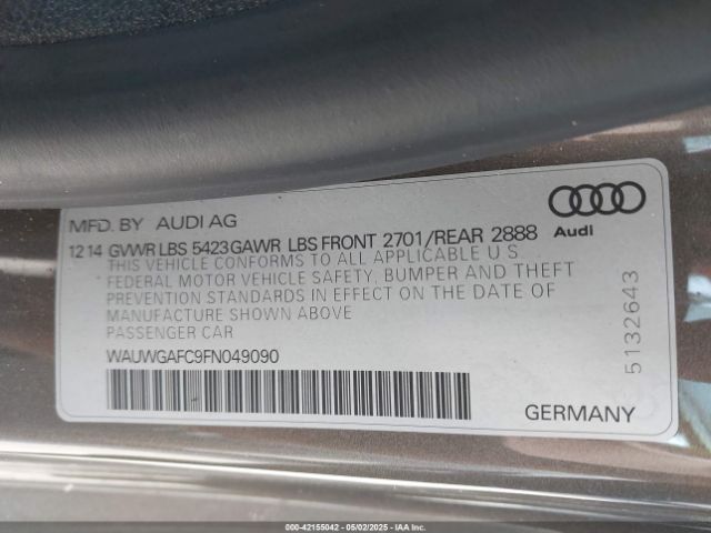 2015 AUDI A7 WAUWGAFC9FN049090 Photo 8