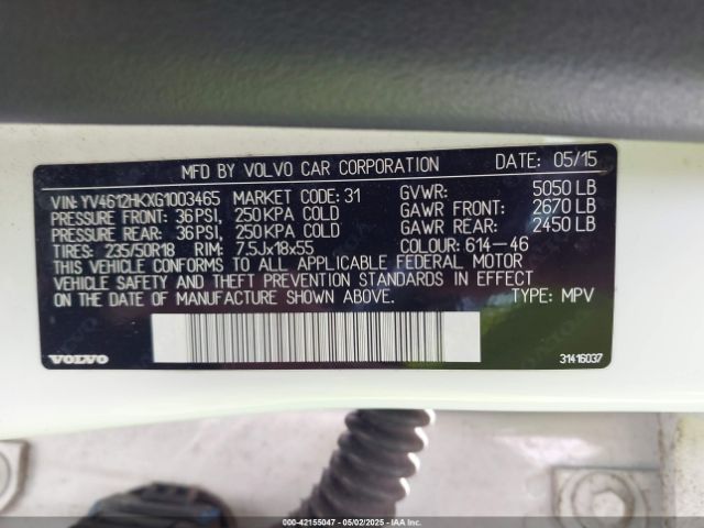 YV4612HKXG1003465 Volvo V60 Cross Country T5