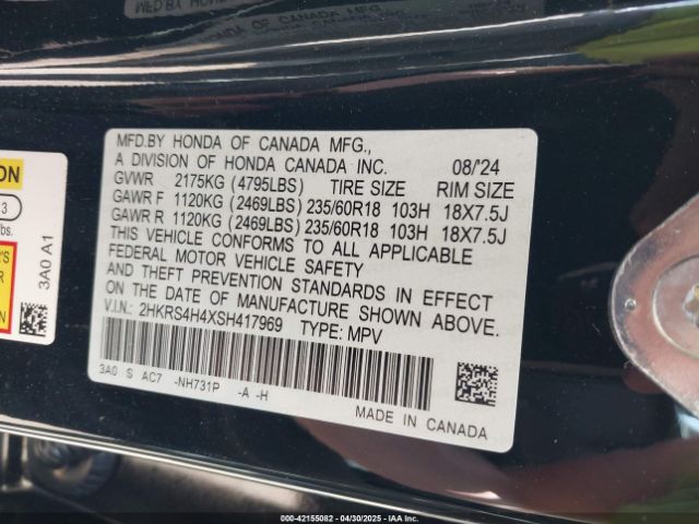 2025 HONDA CR-V 2HKRS4H4XSH417969 Photo 8