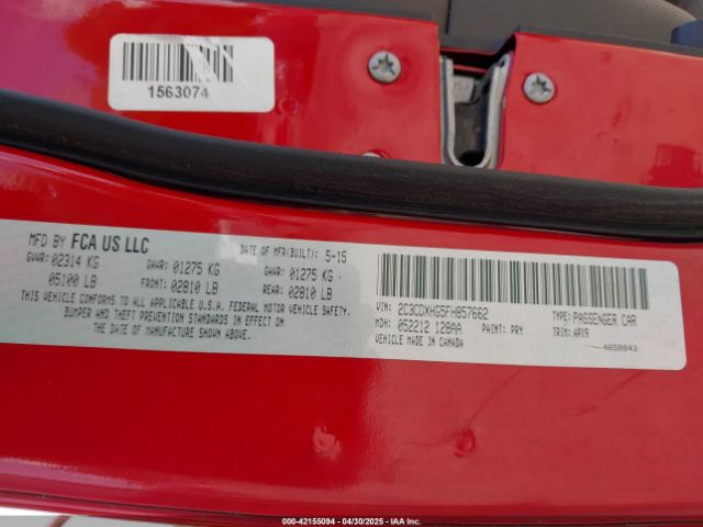 2C3CDXHG5FH857662 Dodge Charger Sxt