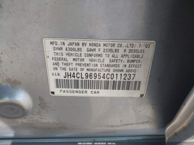 2004 ACURA TSX JH4CL96954C011237 Photo 8