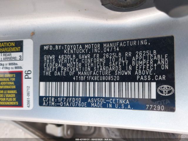 4T1BF1FK8EU808520 Toyota CAMRY LE