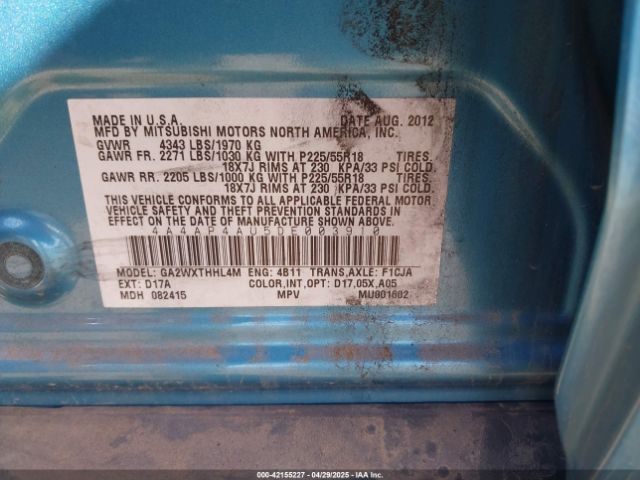 2013 MITSUBISHI OUTLANDER SPORT 4A4AP4AU5DE003910 Photo 8