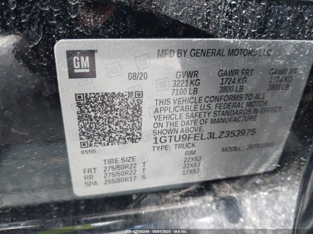 1GTU9FEL3LZ353975 GMC Sierra 1500 4wd  Short Box Denali