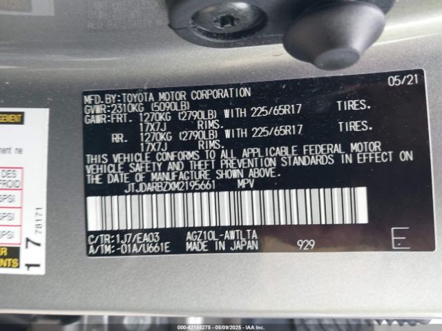 2021 LEXUS NX 300 JTJDARBZXM2195661 Photo 8