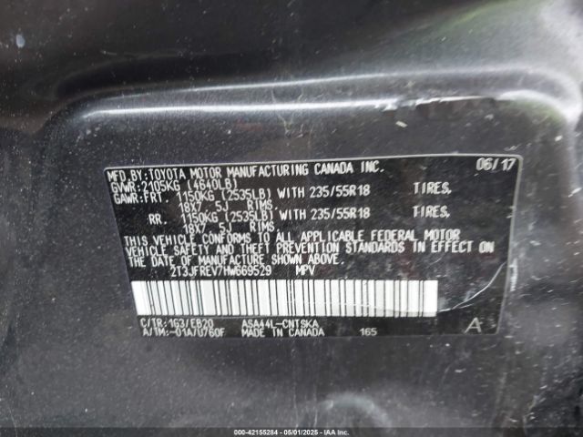2T3JFREV7HW669529 Toyota RAV4 SE