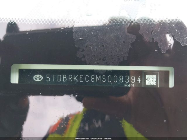 5TDBRKEC8MS008394 Toyota SIENNA LE