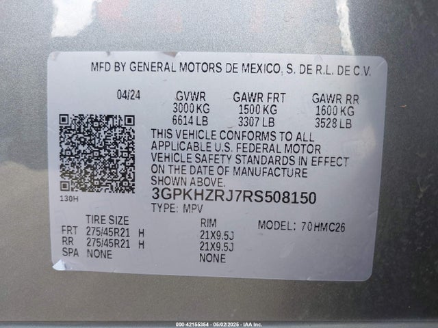 3GPKHZRJ7RS508150 Honda x0c+ec5