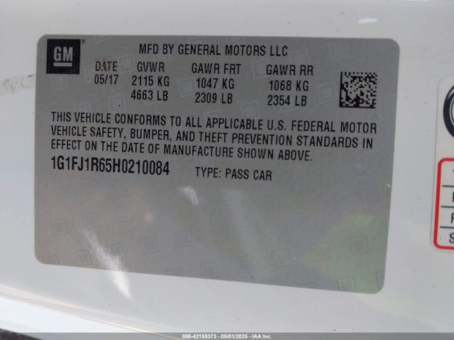 1G1FJ1R65H0210084 Chevrolet lt4 - di: direct injection, sc, afm, vvt: variable valve timing, alum