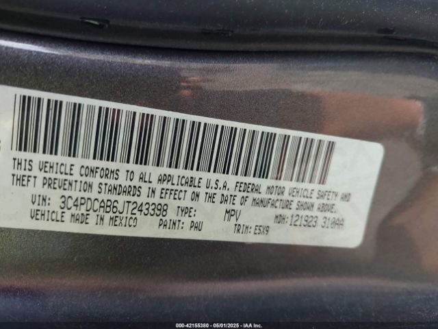 3C4PDCAB6JT243398 Dodge JOURNEY SE