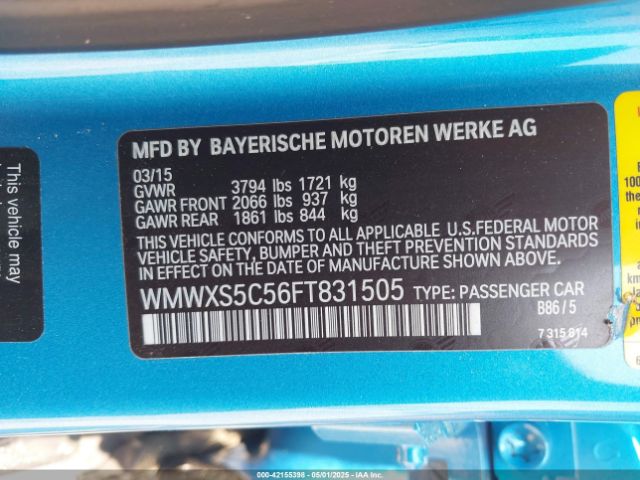 2015 MINI HARDTOP WMWXS5C56FT831505 Photo 8
