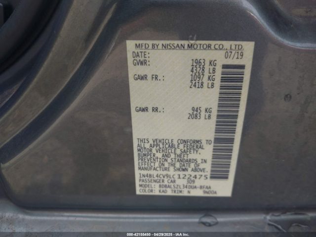 2020 NISSAN ALTIMA 1N4BL4CV9LC122475 Photo 8