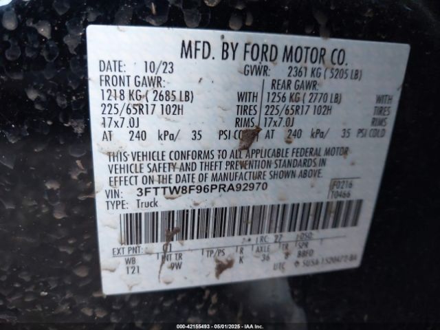 3FTTW8F96PRA92970 Ford Maverick Xl