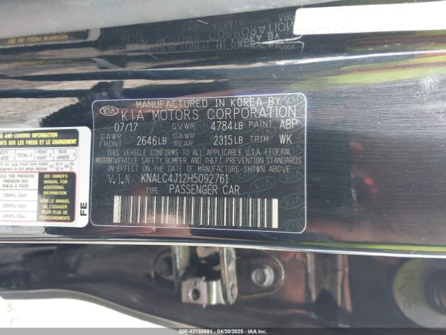 KNALC4J12H5092761 KIA Cadenza Technology