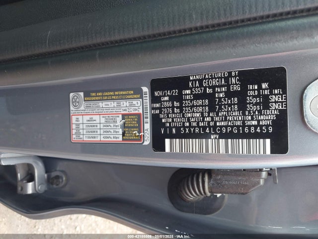 KIA SORENTO S 2023 5XYRL4LC9PG168459 Image 9