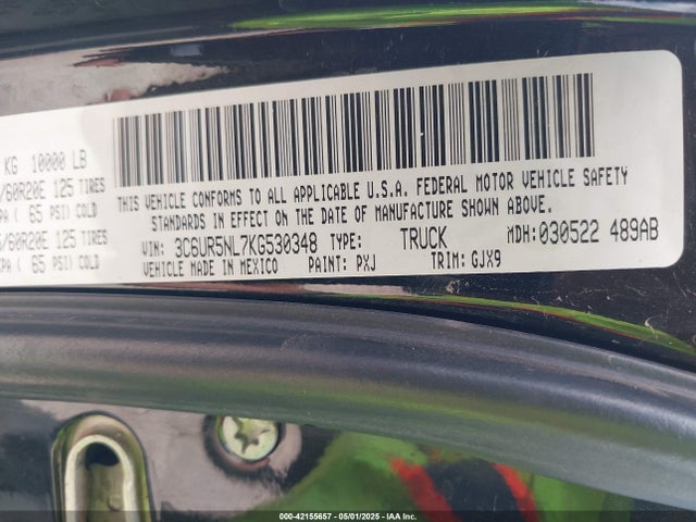 3C6UR5NL7KG530348 RAM 2019